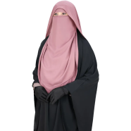 Glam Touch Luna- 2 Layer Hoodie Niqab | Baby Pink image