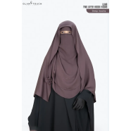 Glam Touch Luna- 2 Layer Hoodie Niqab | Deep Mocha image