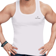 Lux Cozi Men's White 100 Percent Cotton Vest icon
