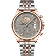 Luxury Brand Casual Silver Rose Gold Men Watch image