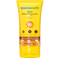 MAMAEARTH Ubtan Detan Sunscreen With Turmeric And Saffron SPF 50 And PA Plus Plus Plus Plus UVA B Protection Brightens Skin-50gm image