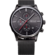 MEGIR MS2011 Men’s Quartz Chronograph Watch – Stainless Steel, Luminous Hands image