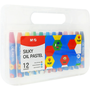 M and G 12-Color Silky Oil Pastel Colors In A Plastic Pack Set image