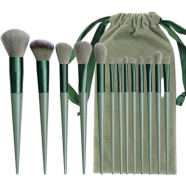 Maange Green Makeup Brush With Green Soft Bag - 13pcs image