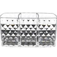 Makeup Brush Eyebrow Pencil Storage Rack Large Capacity Transparent Storage Box,Stationery Pen Holder image