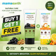 Mamaearth Charcoal Face Scrub 100gm With Mamaearth Vitamin C Face Wash 100ml (Buy 1 Get 1 FREE) image
