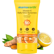 Mamaearth Vitamin C Daily Glow Sunscreen | Broad Spectrum SPF 50 and PA Plus Plus Plus -50gm image
