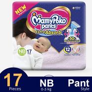 MamyPoko Pants Premium Extra Absorb Pant System Baby Diaper (Newborn Size) (0-5Kg) (17Pcs) image