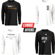 Manfare Premium Casual Random 4 Pcs Long Sleeve T-Shirt For Men image