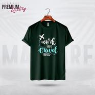 Manfare Premium Graphics T Shirt Bottle Green Color For Men image