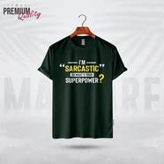 Manfare Premium Graphics T Shirt Bottle Green Color For Men image