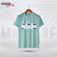 Manfare Premium Graphics T Shirt Mist Grey Color For Men image