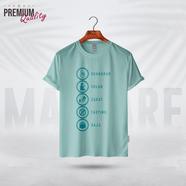 Manfare Premium Graphics T Shirt Mist Grey Color For Men image