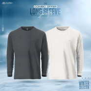 Manfare Premium Rib Fabrics Crew Neck Sweater For Men Multicolor 2Pcs Combo Offer image