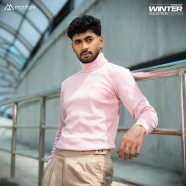 Manfare Premium Rib Fabrics Turtle Neck Sweater For Men 1Pcs image