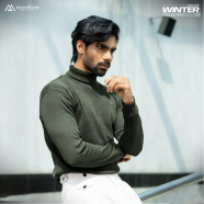 Manfare Premium Rib Fabrics Turtle Neck Sweater For Men 1Pcs image