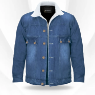 Manfare Premium Sherpa Lined Denim Jacket For Men image