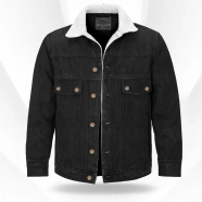 Manfare Premium Sherpa Lined Denim Jacket For Men icon