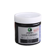 Maries Acrylic Color Paint 100ml Jar For Professional Artists Black image