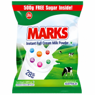 Marks Full Cream Milk Powder 500gm Poly with FREE Sugar 500gm image