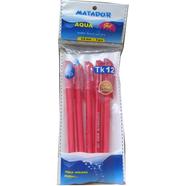 Matador Aqua Gel Pen Red Ink - 5Pcs