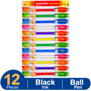 Matador Hi-School Ball Pen Black Ink 12 Pcs