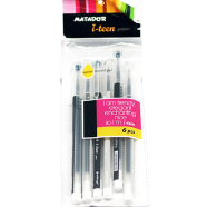 Matador i-teen Gel Pen 6Pcs - Black Ink