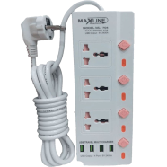 MaxLine ML-704 4 USB 7 Outlets Fast Charging Multiplug Power Strip image