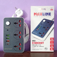 Maxline ML-804, 3 Socket And 4 USB With Charging Multiplug Power 3 Socket Multiplug image