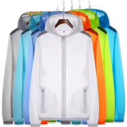 Men's Cycling Jackets Summer Sun Protection Clothing Hooded Breathable Lightweight Anti-UV Coat - Free Size image