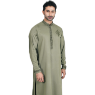 Men’s Gorgeous Royal Olive Essence Panjabi Set image