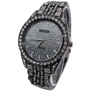 Men's Womens Round Silver White Gold Radium Dial Wrist Watch Band Luxury image