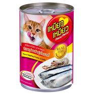 Meow Meow Can Wet Cat Food Tuna Topping Prawn In Jelly 400g image