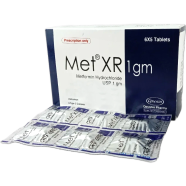 Met XR 1000 mg Tablet 6's strip image