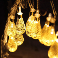 Metal Bulb Shaped LED Curtain Light 16 Feet image