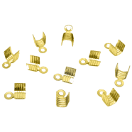 Metal Fold Over Crimp Cord Ends For Jewelry Making 15Pcs image