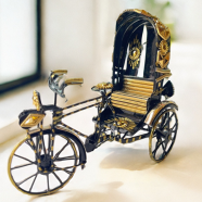 Metal Miniature Replica Ornamented Rickshaw image