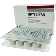 Metfar Sr 500 mg Tablet 10's Strip image