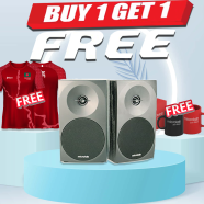 Microlab B70BT 2.0 Stereo Bookshelf Speaker with Bluetooth (Buy 1 Get 1 Couple Mug / Couple Jersey) FREE image