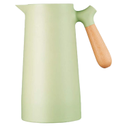 Migeet 1L Thermal Coffee Carafe Double Walled Vacuum Coffee Pot With Wood Handle Water Kettle Insulated Flask Tea Carafe Keeping Hot Cold image