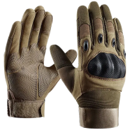 Military Grade Tactical Carbon Fiber Touch Screen Enable Hand Gloves For Bike (Heavy Duty Full Finger Protective Sports Gloves - Anti-Slip, Breathable And Water Resistant) image