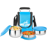 Milton Tasty Lunch Box Insulated Fabric Jacket 4 Stainless Steel Containers Leak Proof image