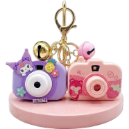 Mini Cute Stylish Camera Design Keychain with Tiny Decorative Bell and Durable Key Ring, Multicolor Accessory image