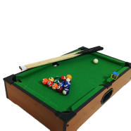 Mini TableTop Pool Game Billiard Table Set Children's Play Sports Toy With Balls, Cue, Chalk, Billiard Table (im_pool_table) Green image