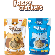 Miow Miow Krispy Crackers Cat Treats 60g | High-Protein Biscuits with Fiber, Vitamins and Minerals | Healthy Cat Snack For All Life Stage Cats image