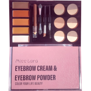 Miss lara Waterproof 6 Colors Eyebrow Stamp Powder Highlighter Stencil Makeup Kit image