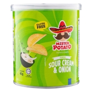 Mister Potato Crisps Sour Cream and Onion 40gm Can image