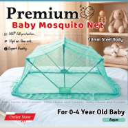 Mitu Home and Curtain BMN4 Baby Mosquito Net Foldable 10mm Steel Body 3 Folding System Aqua - BMN4 image