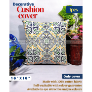 Mitu Home and Curtain Cushion Cover 100 Percent Cotton 16×16 Inch Washable Zipper 1 Pc image