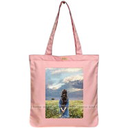 Mitu Home and Curtain Premium Zipper Canvas Tote Bag Trendy Women Shopping University And College Bag image